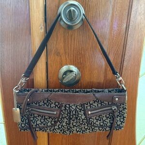 DKNY Monogram Baguette Shoulder Bag 👜 Brown‎ & Black